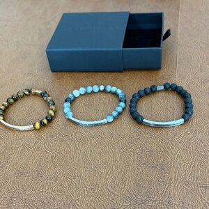 The Inspiration Co. 3 Lava Stone Bracelets with gift box